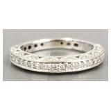 14K white gold diamond band- 3.0g; size 5 1/2