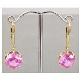 Vintage tested 14K gold & created pink sapphire