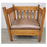 Mission oak slat chair 32"H 29 1/2"W