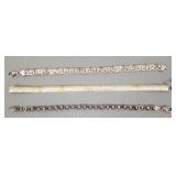 3 NOS sterling silver bracelets- 34.8g total,