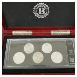 Set of U.S. silver war years Walking Liberty