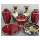 Gp cloisonne vases, bowls, etc. (1 vase small