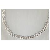 36"L sterling silver chain link necklace- 55.5g