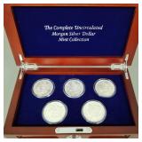 5 Morgan silver dollars uncirculated incl. 1884CC,