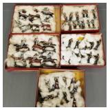 5 vintage CBG Paris miniature figures w/ boxes-