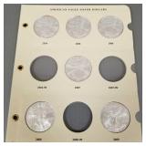 6 U.S. American Eagle silver dollars: 2004, 2005,