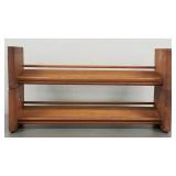 2 mid-century teak hanging shelves- 5"H 18"W
