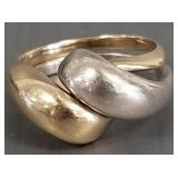 Signed Avery 14k gold & sterling silver ring-