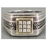 Sterling silver & diamond designer men