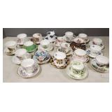 20 bone china cups & saucers incl Royal Albert,