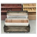 3 vintage tackle boxes incl 2 Kennedy- 8"H 22"W