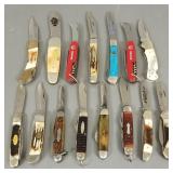 15 vintage, etc. folding knives incl Case, Sunfish