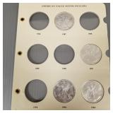 4 U.S. American Eagle silver dollars: 1987, 1991,