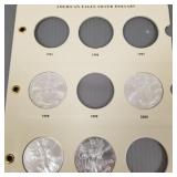 4 U.S. American Eagle silver dollars: 1998, 2000,