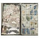 2 trays- stone beads, jasper, sodalite, etc.