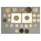 Gp assorted US, etc silver coins incl