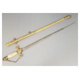 Antique fraternal sword & scabbard- 39" total