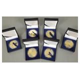 6 U.S. silver 2-tone silver eagles