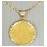 Gold 1917 10G coin- Netherlands- on 14k chain