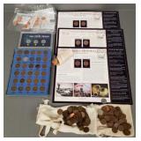 Lg gp assorted US pennies- mostly wheat, steel