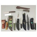 8 MIB Buck knives- 12" longest