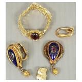 Gp 14K, etc. gold (as is) incl antique enameled