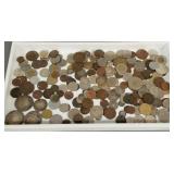 Collection foreign coins incl some silver, etc