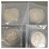 4 U.S. silver dollars incl 3 Morgan: 1897 S,