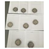 8 Barber U.S. silver 1/2 dollars: 1900, 1901,