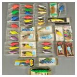 40 fishing lures: some in original boxes