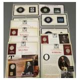 12 Franklin 1/2 dollars- some with historical