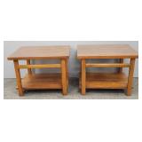 Pair Lane end tables (some veneer chips) 20"H