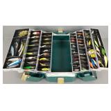 Tackle box w/ modern tackle incl Heddon,