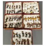 5 vintage CBG Paris miniature figures w/ boxes