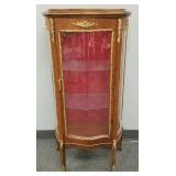 French style lighted curio cabinet w/ ormolu