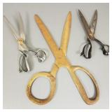 3 large metal scissors incl 1 stamped Wilkinson &