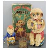 3 vintage/ antique toys: Punch tin litho penny