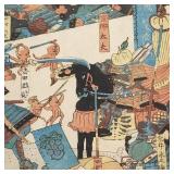 Utagawa Hirokage woodblock print- 1/3 of triptych