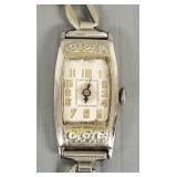 14K white gold Deco ladies watch- Gothic W. Co.