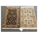 2 small Agra pattern wool rugs- approx. 2