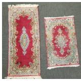 2 handmade wool Oriental rugs: 24"x 58" &