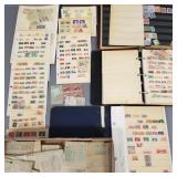 Group assorted vintage foreign & US stamps-