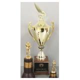 3 vintage trophies- sailing (as is), etc. 22"H