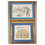 2 signed colored etchings: Moskowitz & Bar-Bar-