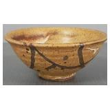 Warren MacKenzie bowl- 6" x 3" w/ drip glaze-