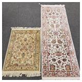 2 oriental rugs: 76" x 25 1/2" runner & 41" x