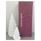 2 Simon Pearce signed handcrafted frosted glass