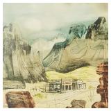 Charles Campbell signed mixed media artwork-