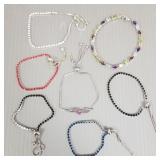 7 bracelets- 1 s/w colored gemstones, etc
