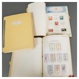 3 stamp albums w/ vintage stamps incl 1870